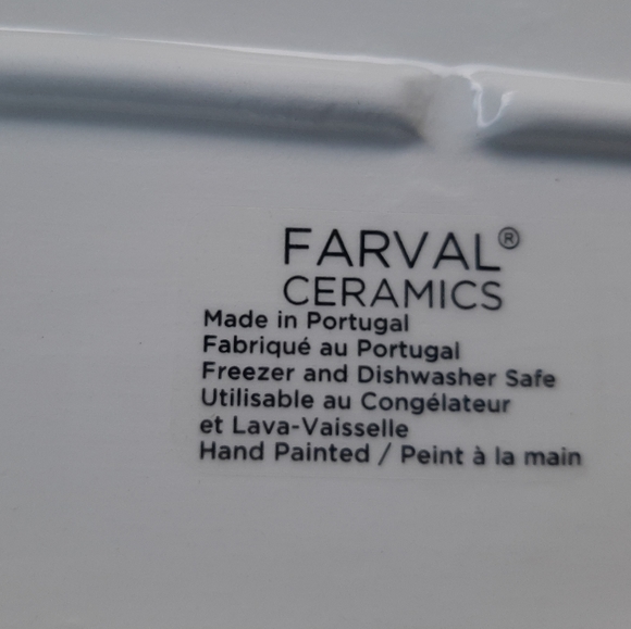 *Farval Ceramics Pine Tree Holiday Lodge Christmas Platter - Picture 13 of 14